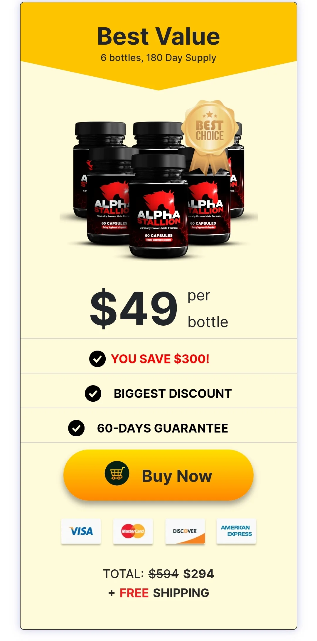 Alpha Stallion 6 bottles pricing